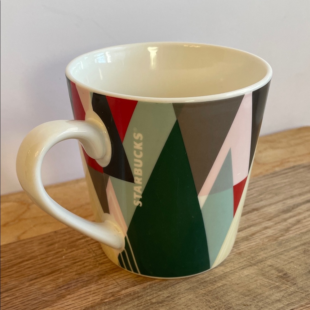 Starbucks Mug - Modern Pine Tree Forest Triangles Holiday Mug - 18 fl oz